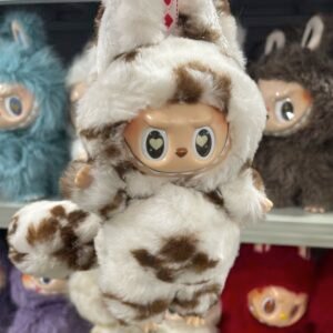 18cm Handmade Custom Fox Labubu With LV Printed Patten vinyl plush pendant