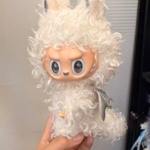 17cm Custom Curly Hair Labubu With Wings vinyl plush pendant