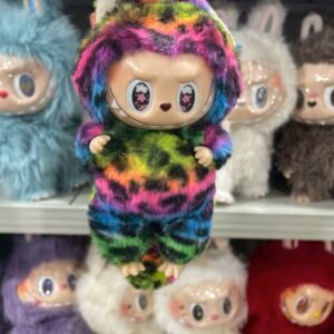 18cm Handmade Custom Colorful Leopard Labubu vinyl plush pendant