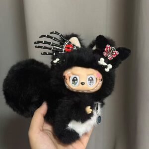 Pre-Order 17cm Black Butterfly Fox Labubu vinyl plush pendant