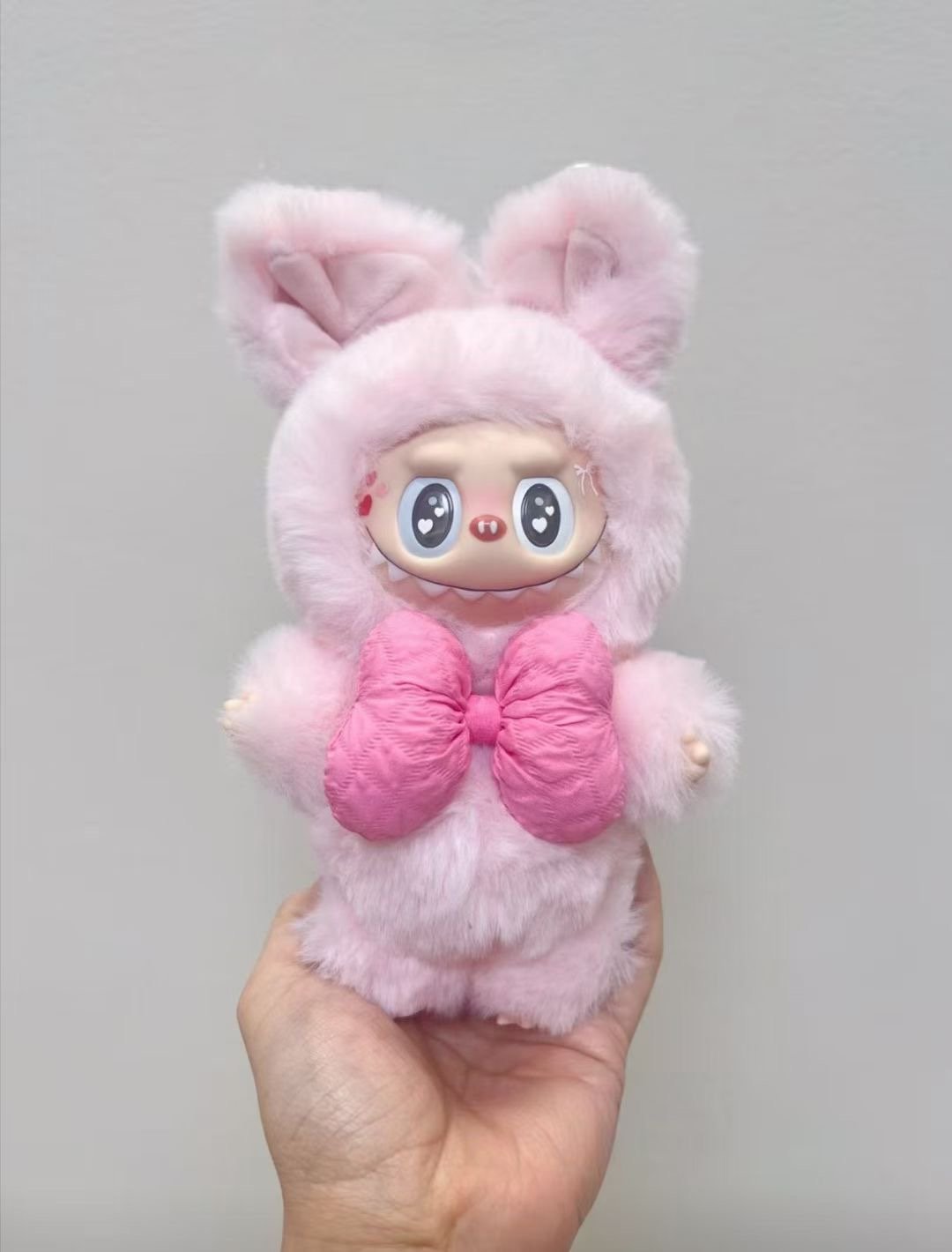 Pre-Order 18cm Custom Cute Pink Bow Labubu vinyl plush pendant