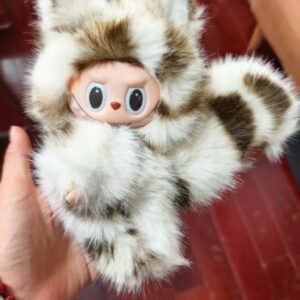 17cm Custom Leopard Cat Labubu vinyl plush pendant