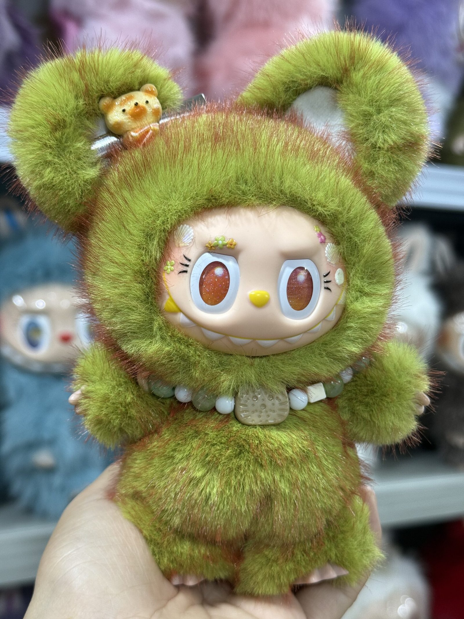 18cm Custom Kiwi Fruit Fox Labubu vinyl plush pendant - Image 2