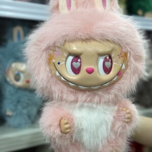 38cm custom White-Pink zimomo with dragon tail vinyl plush