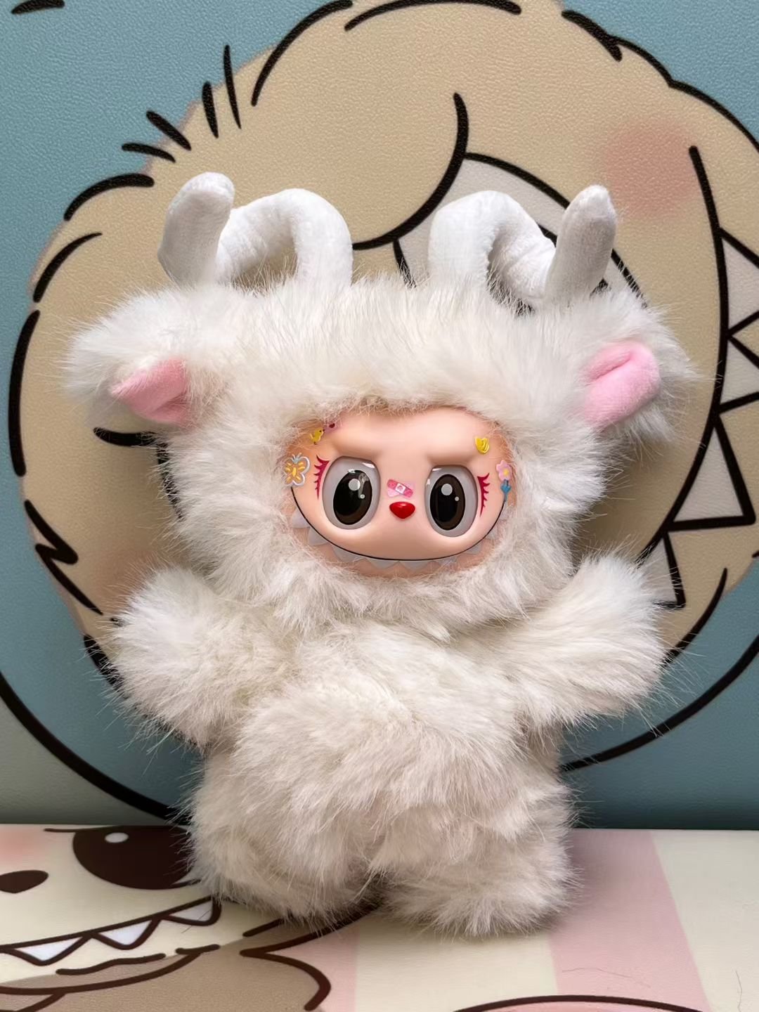 18cm Custom Aries Chubby Labubu vinyl plush pendant