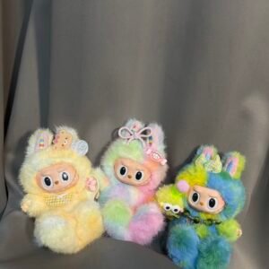 17cm Custom Colorful Fox Labubu With Electronic vinyl plush pendant（All the colors）