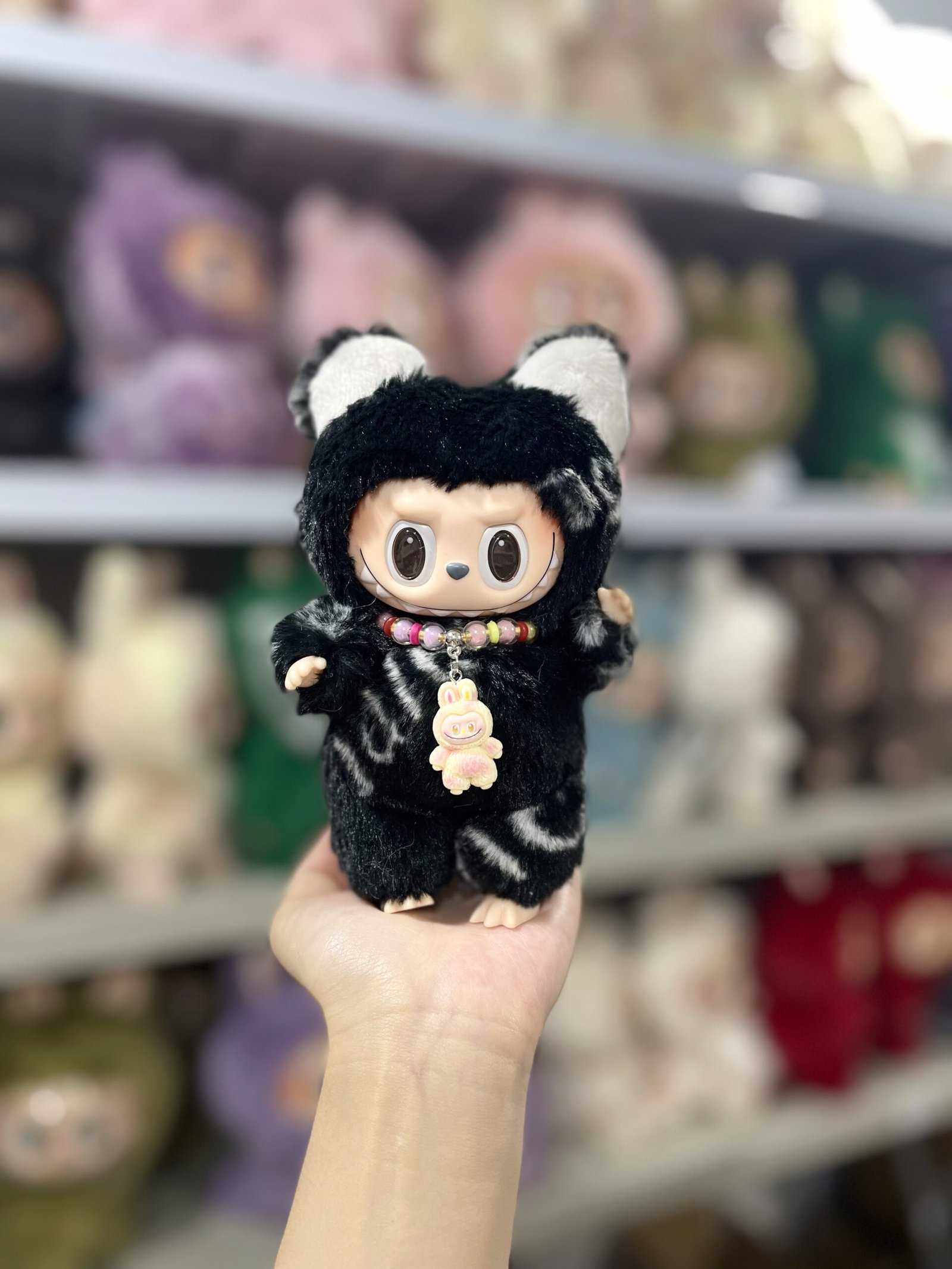 18cm Custom Cute Bear Labubu vinyl plush pendant