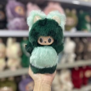 18cm Handmade Custom Forest Green Bear Labubu vinyl plush pendant