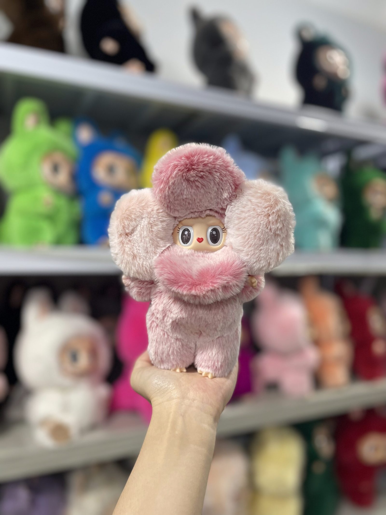 18cm Handmade Custom Flower Labubu vinyl plush pendant