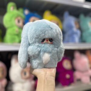 18cm Handmade Custom Sky Blue Chubby Labubu vinyl plush pendant