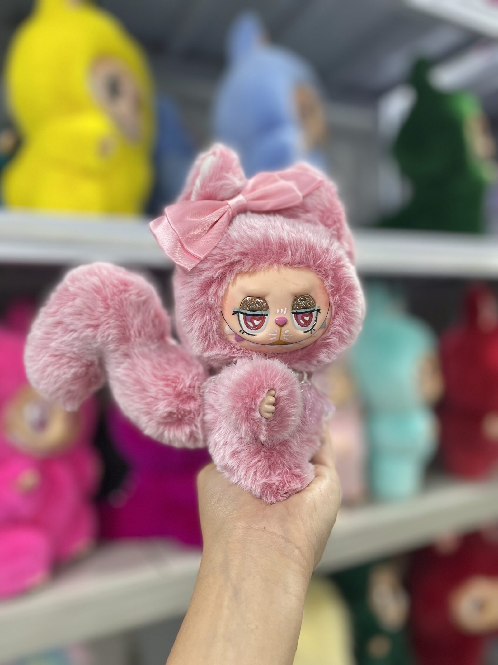 18cm Handmade Custom Painted Role Fox Labubu vinyl plush pendant