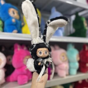 17cm Custom Long Ear Fashion Bunny Labubu vinyl plush pendant