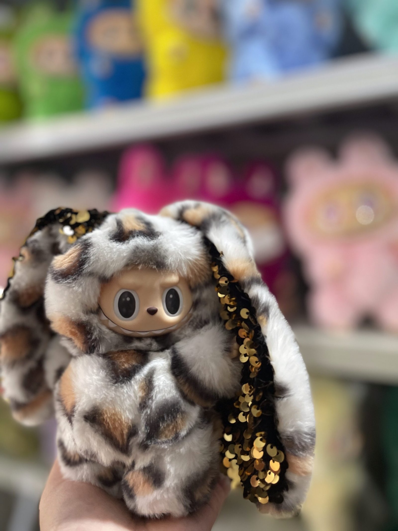 18cm Custom Lop-eared Bunny Labubu With Sequin vinyl plush pendant (All The Colors) - Image 13