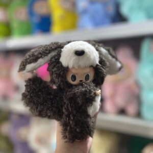 18cm Handmade Custom Brown poodle Labubu vinyl plush pendant