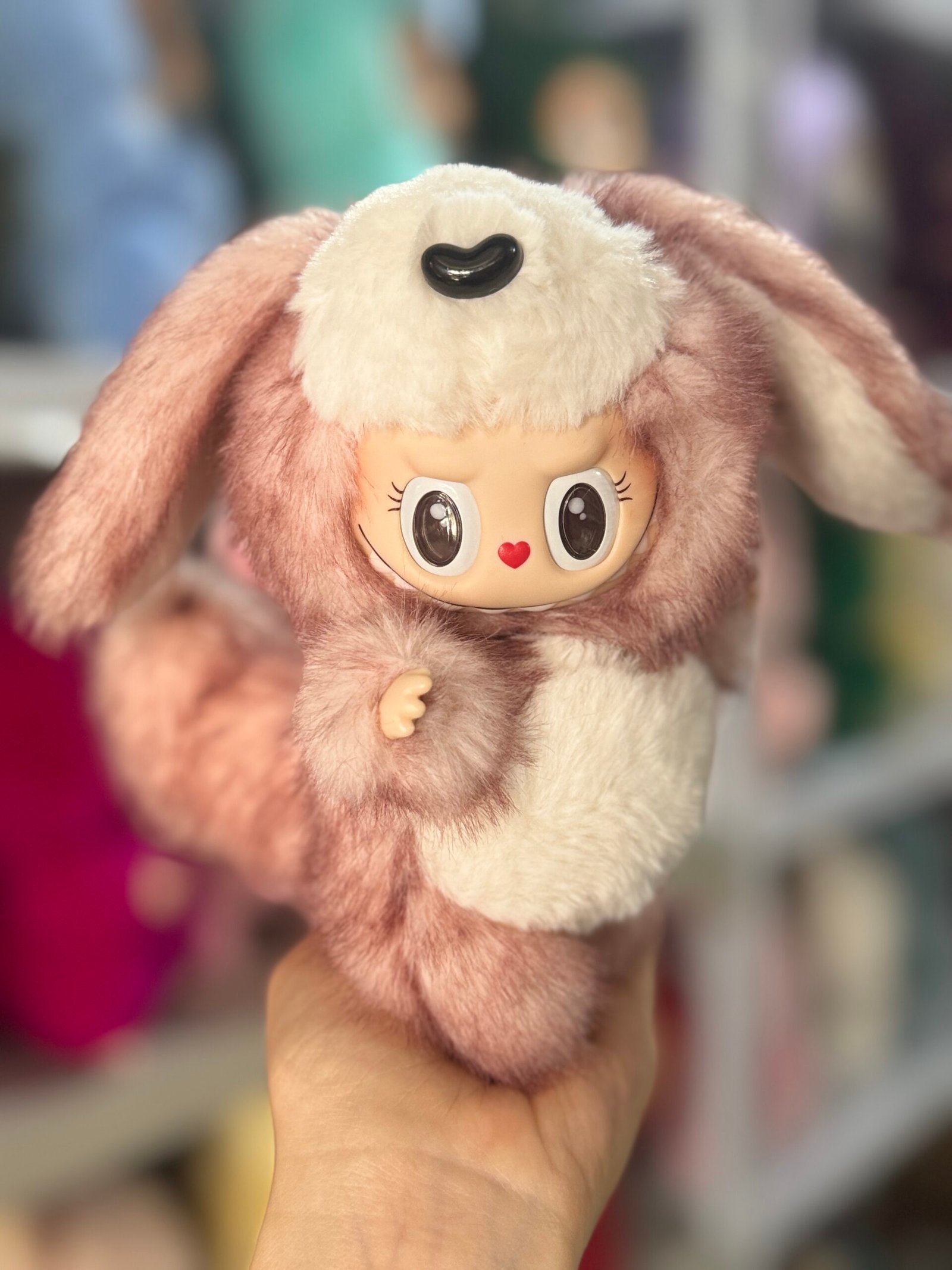 18cm Handmade Custom Fluffy Puppy Labubu With Magnetic tail vinyl plush pendant - Image 6