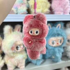 18cm Handmade Custom Real Rex Rabbit Fur Labubu vinyl plush pendant(All The Colors)