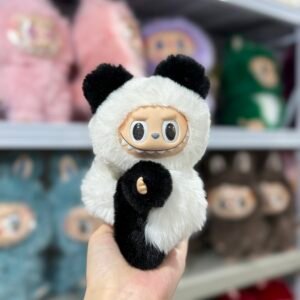 18cm Handmade Custom Panda Labubu vinyl plush pendant