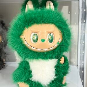 38cm custom Green White zimomo with dragon tail vinyl plush