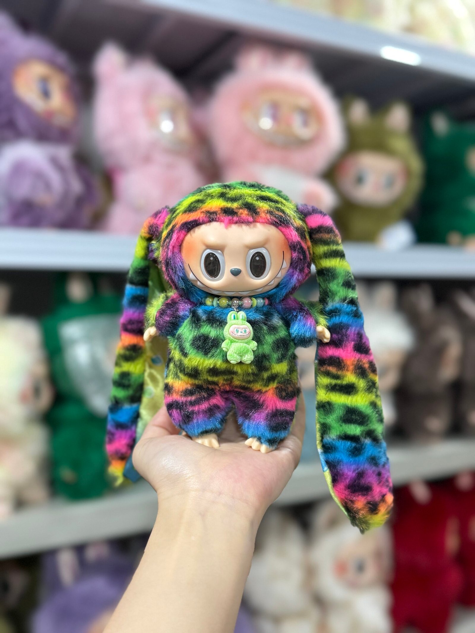 18cm Custom Lop-eared Bunny Labubu With Sequin vinyl plush pendant (All The Colors) - Image 5