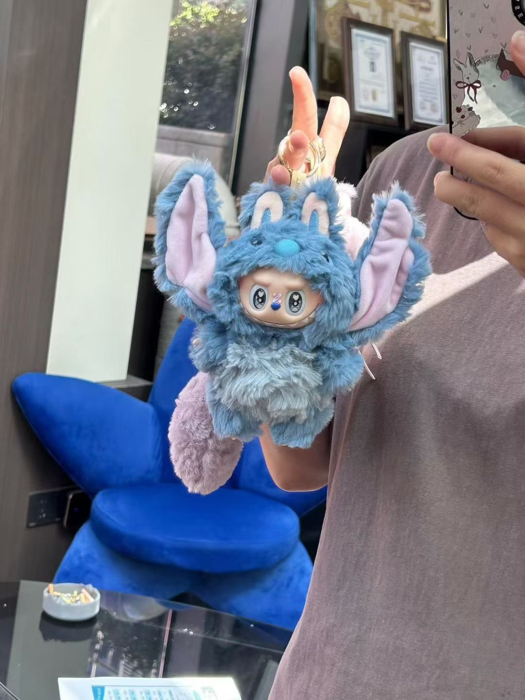 Pre-Order 18cm Custom Blue Elephant Labubu vinyl plush pendant - Image 2