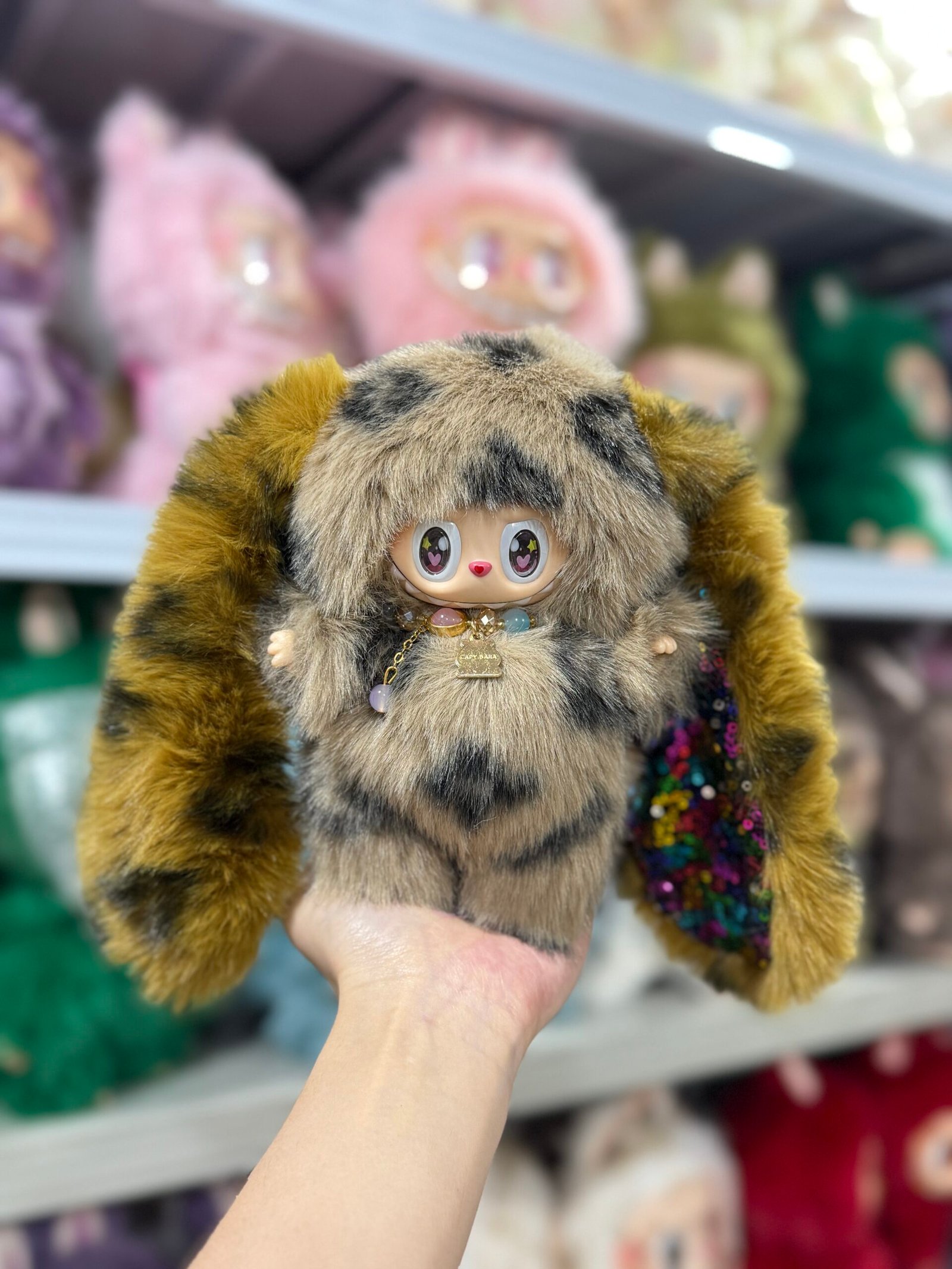 18cm Custom Lop-eared Bunny Labubu With Sequin vinyl plush pendant (All The Colors) - Image 7