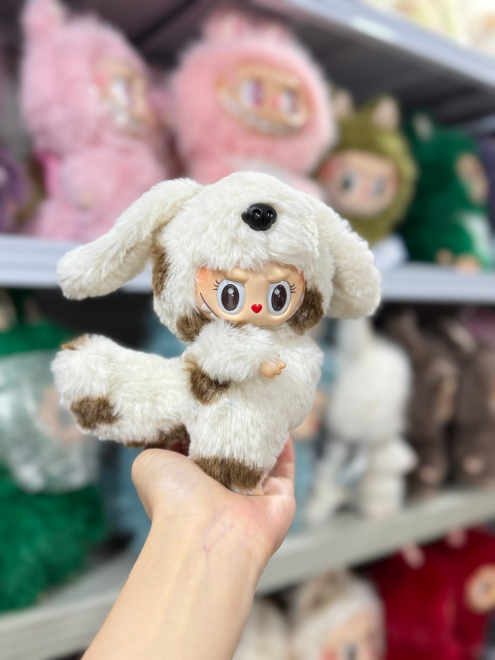 18cm Handmade Custom Dalmatian Labubu vinyl plush pendant