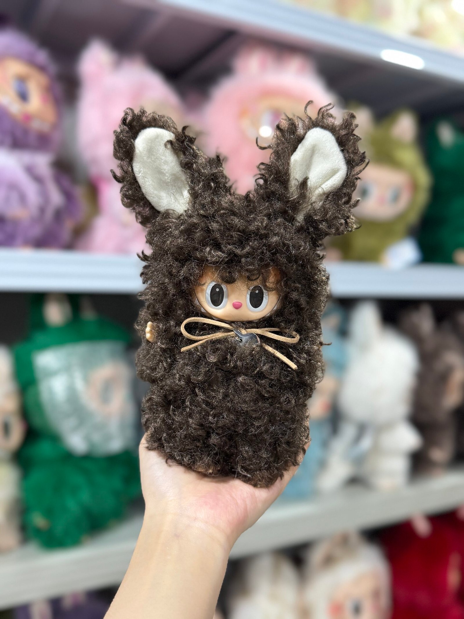 18cm Custom Chocolate Bunny Labubu vinyl plush pendant - Image 2