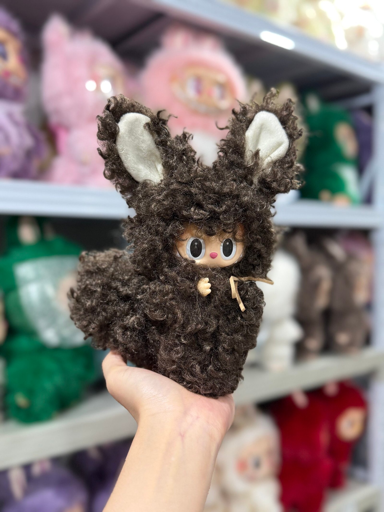 18cm Custom Chocolate Bunny Labubu vinyl plush pendant