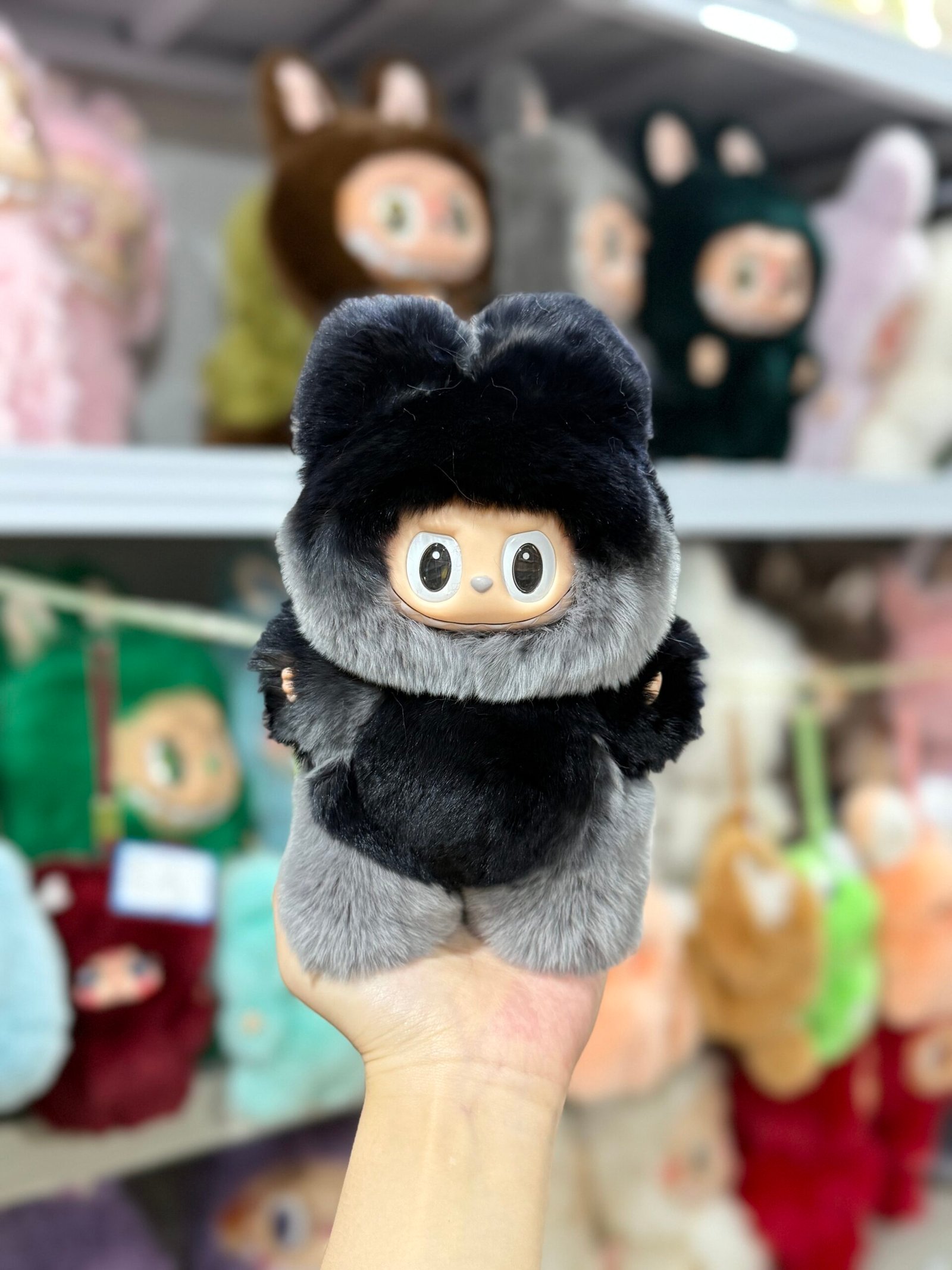 18cm Handmade Custom Real Rex Rabbit Fur Labubu vinyl plush pendant(All The Colors) - Image 4