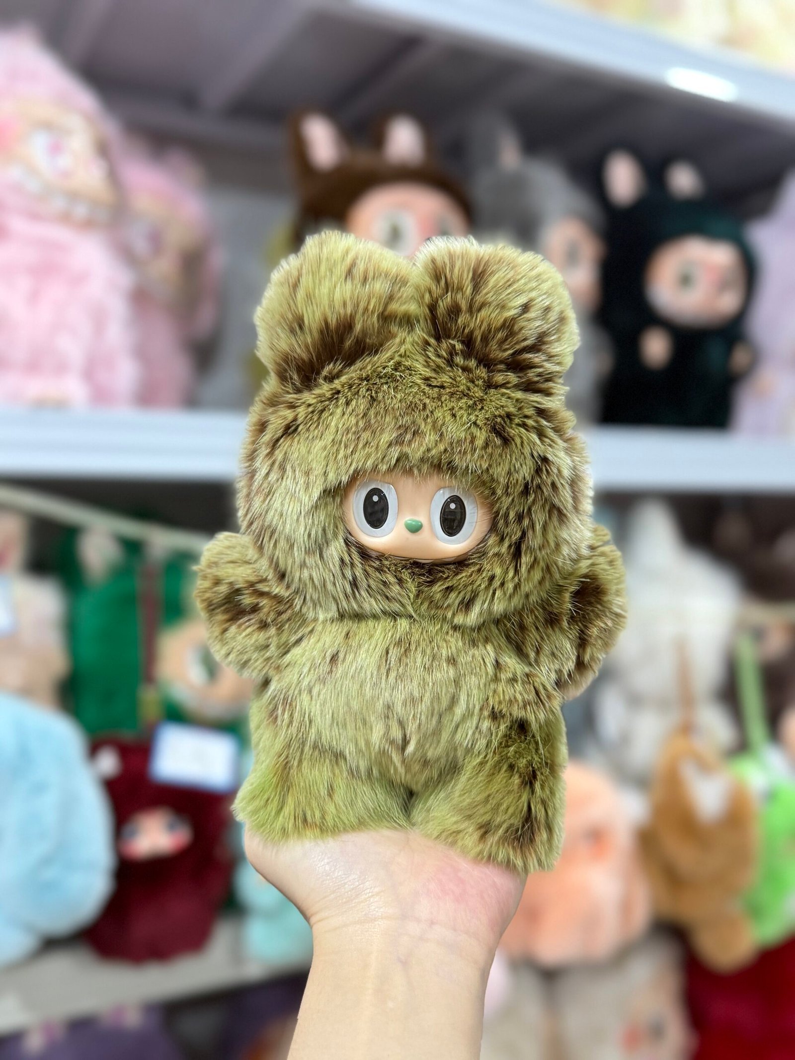 18cm Handmade Custom Real Rex Rabbit Fur Labubu vinyl plush pendant(All The Colors) - Image 3