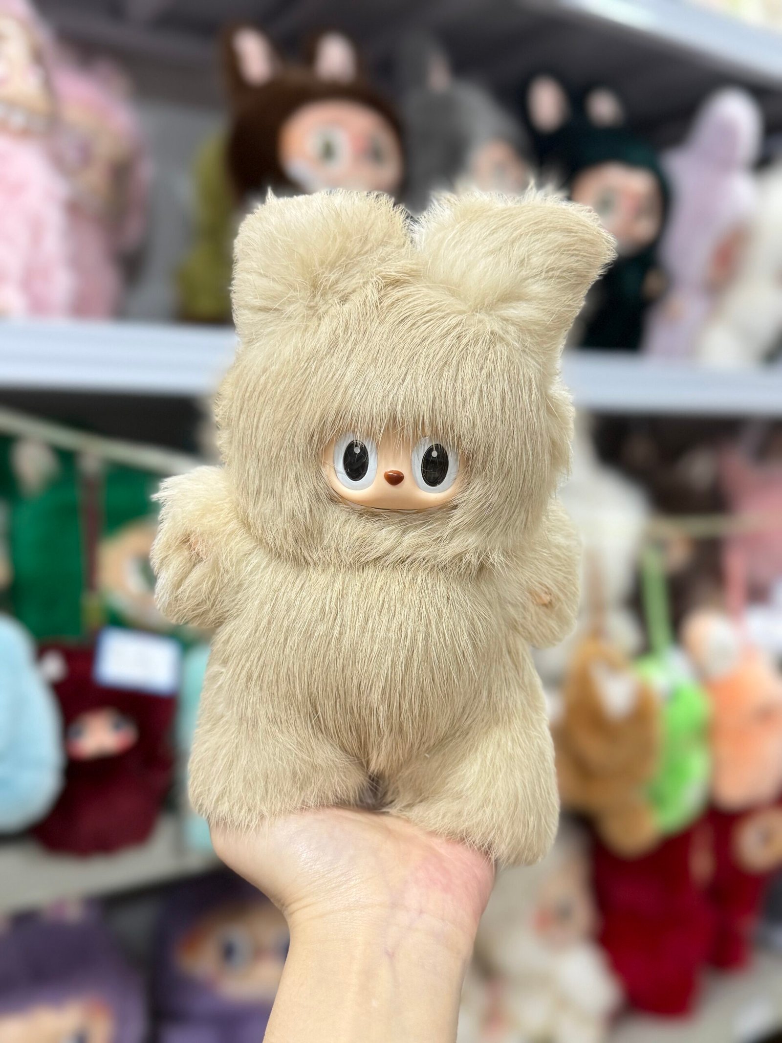 18cm Handmade Custom Real Rex Rabbit Fur Labubu vinyl plush pendant(All The Colors) - Image 2