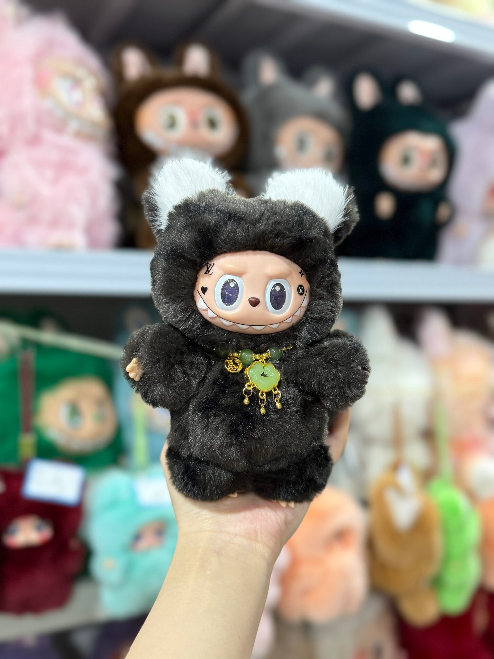 18cm Custom Cute Bear Labubu vinyl plush pendant - Image 4