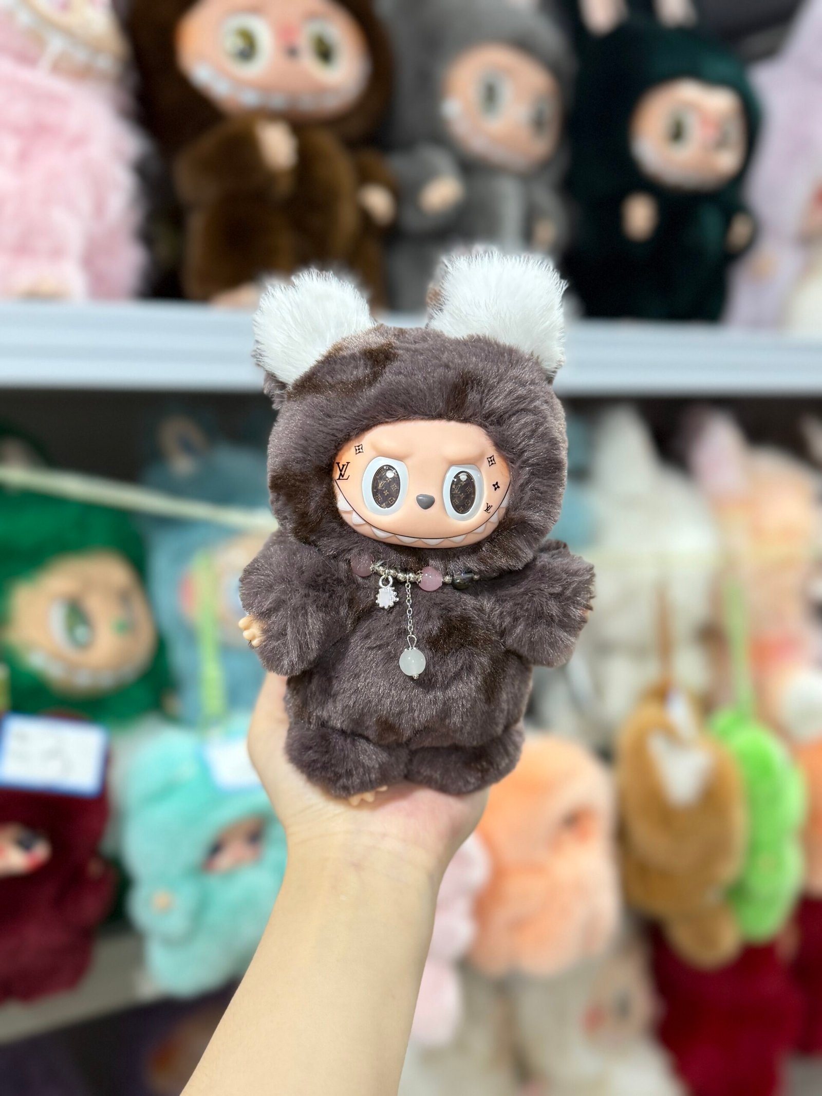 18cm Custom Cute Bear Labubu vinyl plush pendant - Image 5