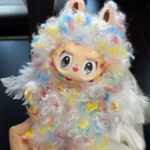 18cm Custom Colorful Rainbow Sheep Labubu vinyl plush pendant