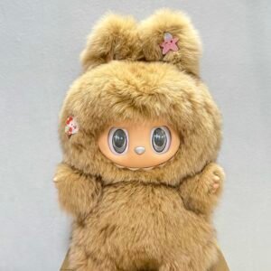 65cm Custom BROWN REAL FOX FUR Angel in clouds eyes  Zimomo vinyl plush doll