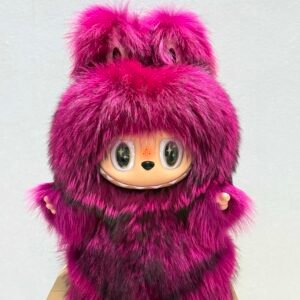 65cm Custom ROSE RED REAL Raccoon FLUFFY FUR Zimomo vinyl plush doll