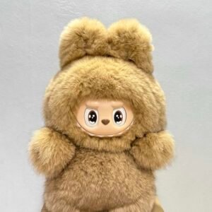 65cm Custom BROWN REAL FOX FUR Flip Eyes Zimomo vinyl plush doll