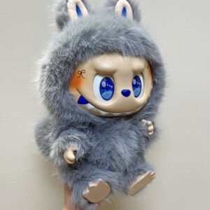 38cm custom grey zimomo with magnetic tail vinyl plush