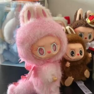 18cm custom shinning pink zimomo with dragon tail and wings vinyl plush pendant