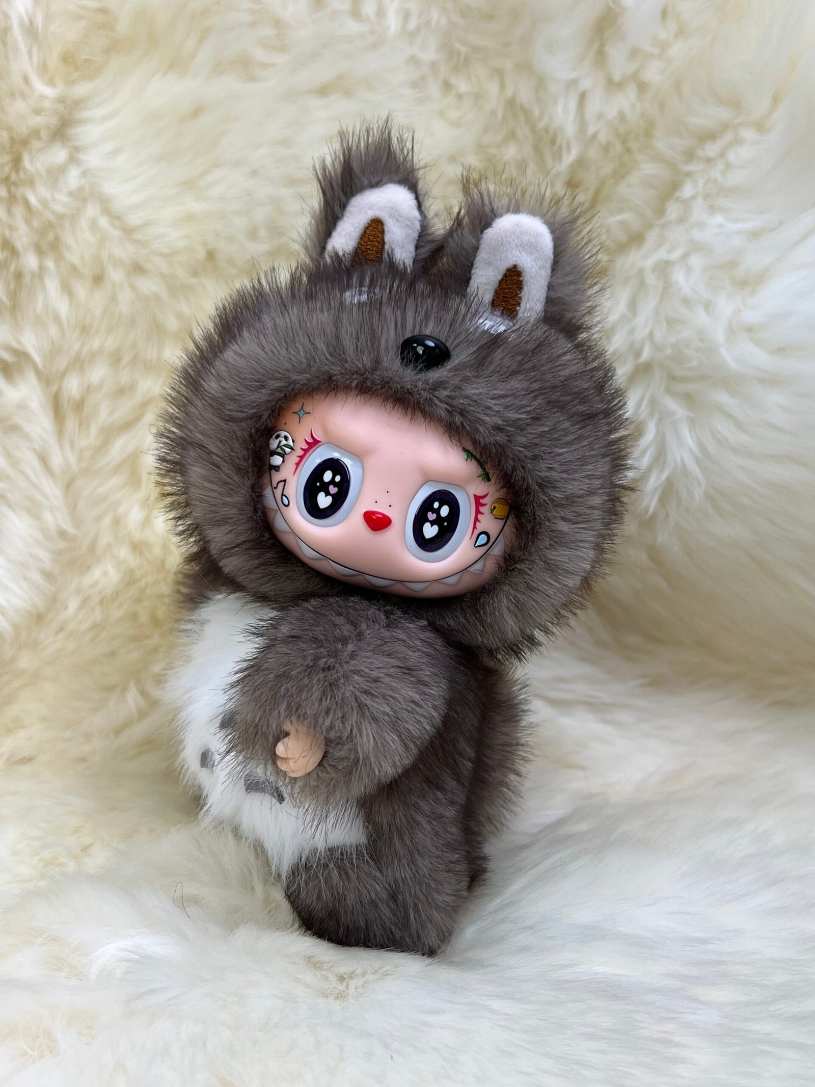 17cm Custom Evil Monster Labubu vinyl plush pendant