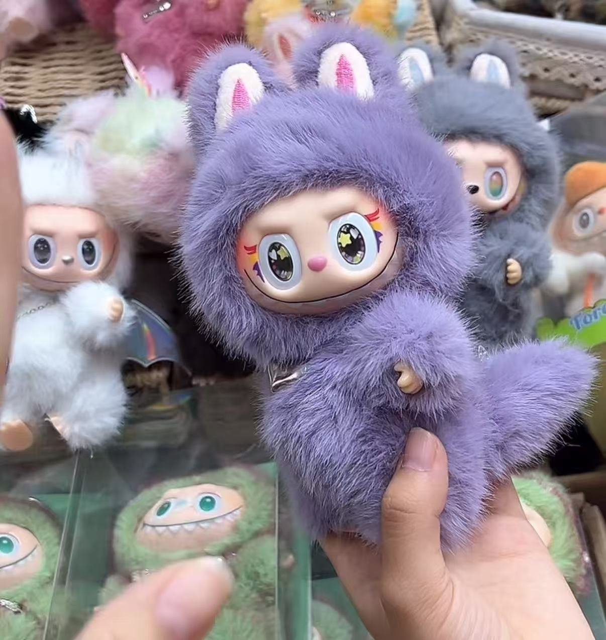 18cm Purple custom zimomo with dragon tail vinyl plush pendant