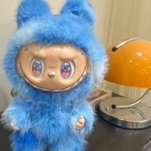 38cm custom sky blue zimomo with dragon tail vinyl plush