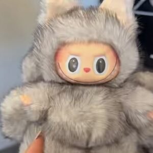 20cm custom gery 9 tails fox Labubu vinyl plush pedant