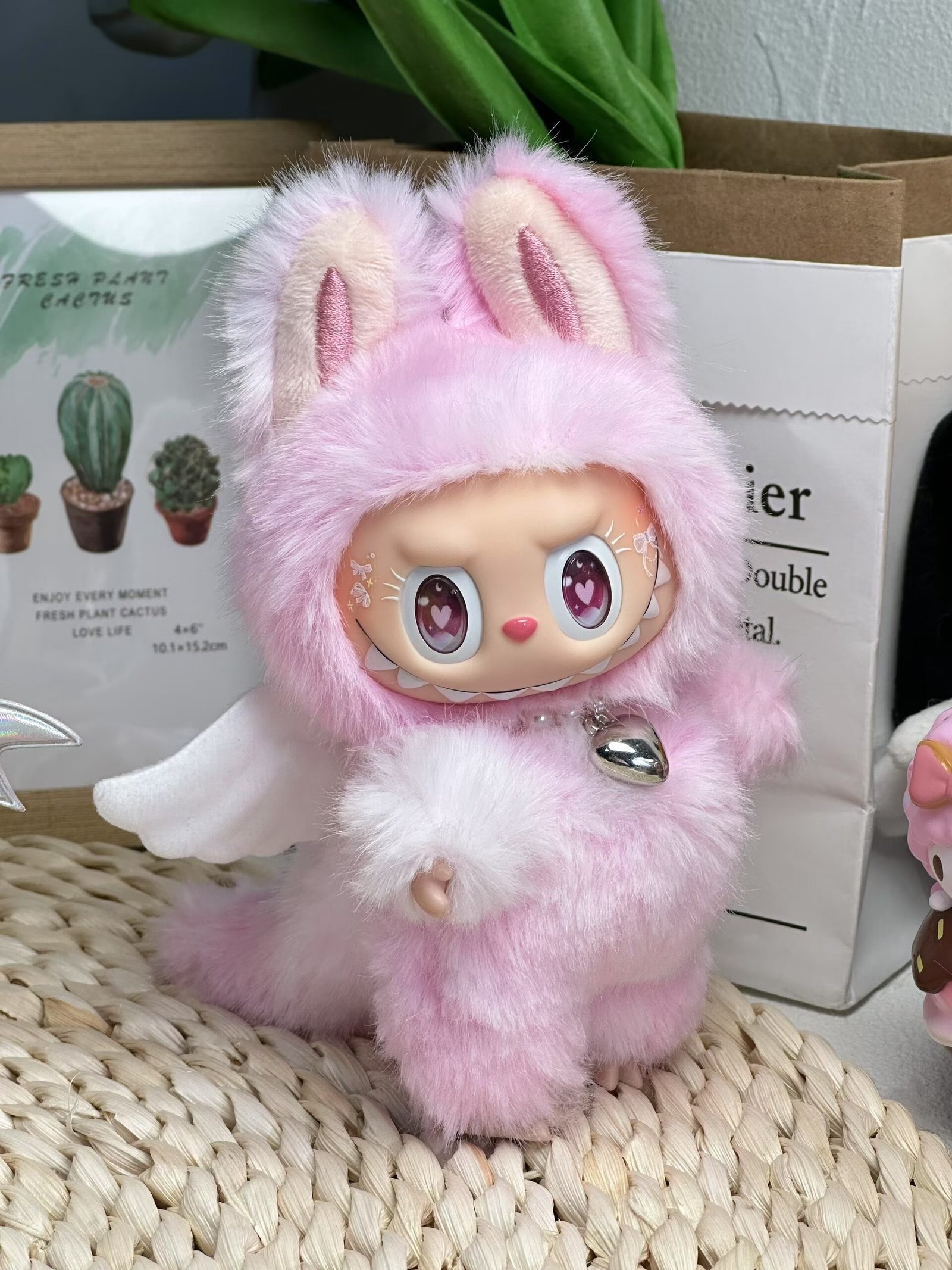 Pre-Order 18cm Custom Pink Zimomo With Wings vinyl plush pendant