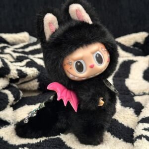 Pre-Order 18cm Custom Black-Pink Labubu With Wings vinyl plush pendant