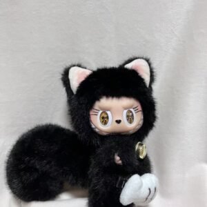 Pre-Order 18cm Custom Black Cat Labubu vinyl plush pendant