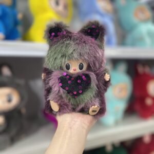 18cm Handmade Custom Colorful Velvet Elves Labubu vinyl plush pendant