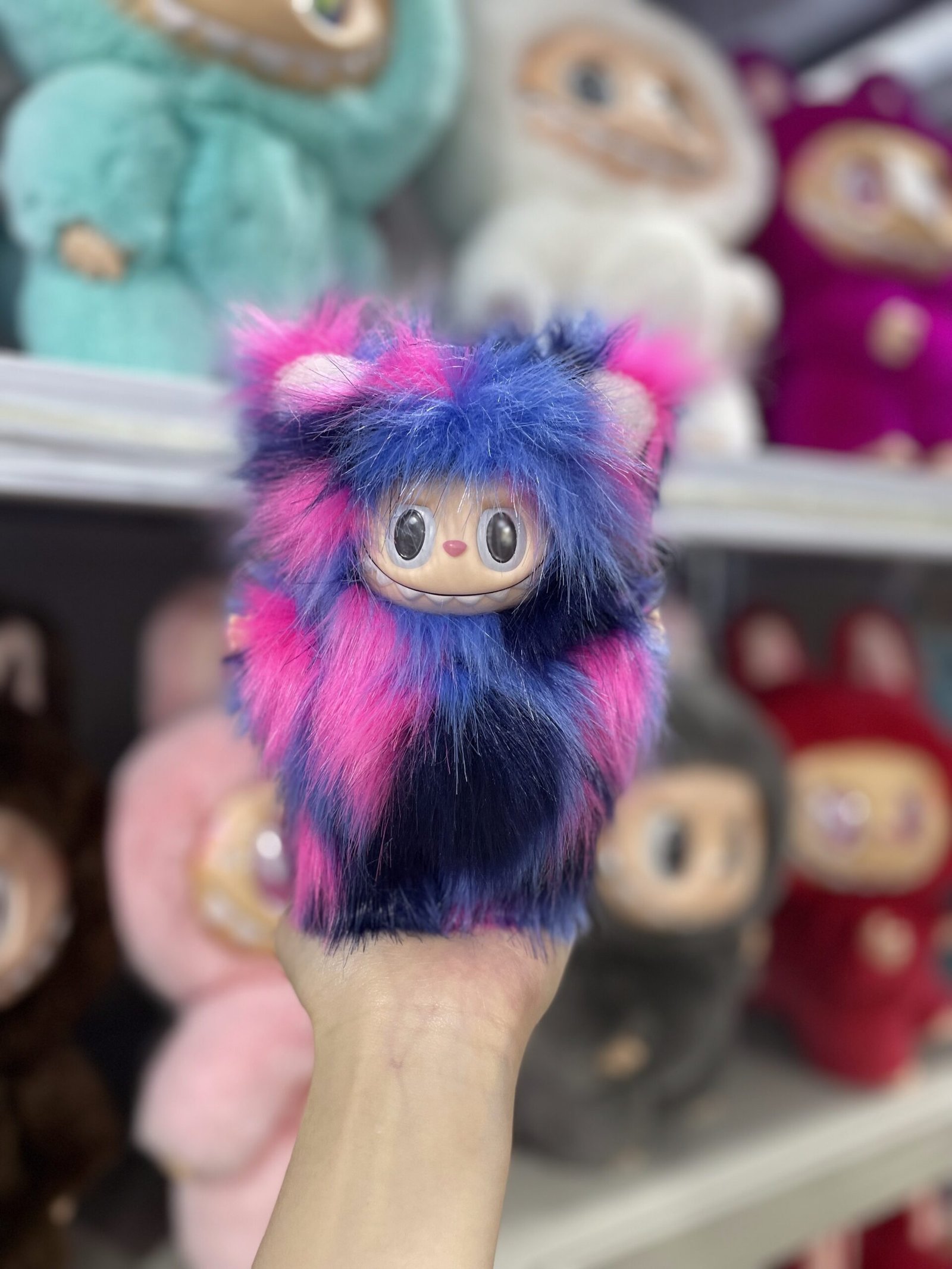 18cm Handmade Custom Colorful magnetic bear Labubu vinyl plush pendant