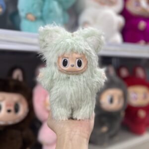 18cm Handmade Custom Mint Green Little Velvet Treasure Labubu vinyl plush pendant