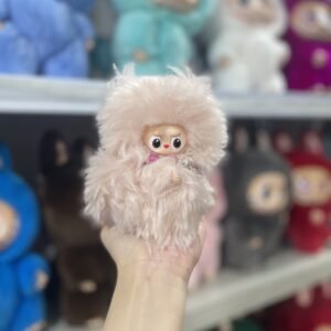 12cm Handmade Custom Order Mini Pink magnetic heart bear Labubu vinyl plush pendant